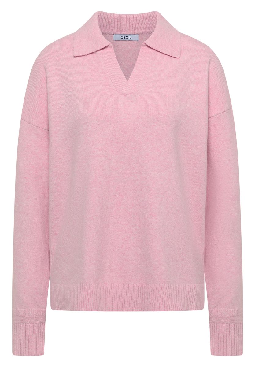 Langarm Pullover mit Polokragen