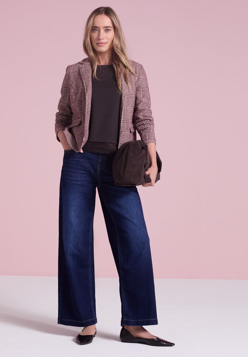 Blazer mit Karomuster und Knöpfen