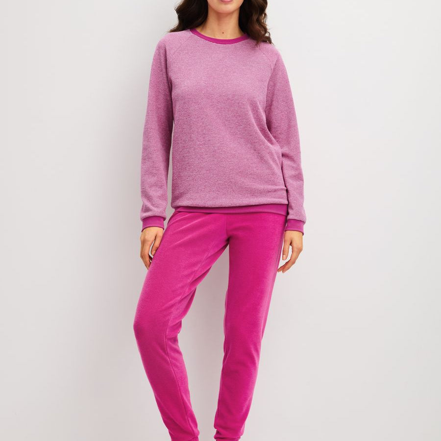 DAMEN Pyjama mit Bündchen