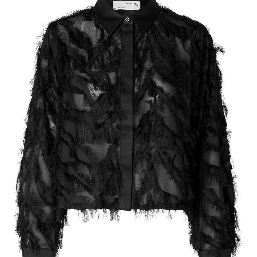 SLWMYLINE LS FLUFFY CROPPED SHIRT B