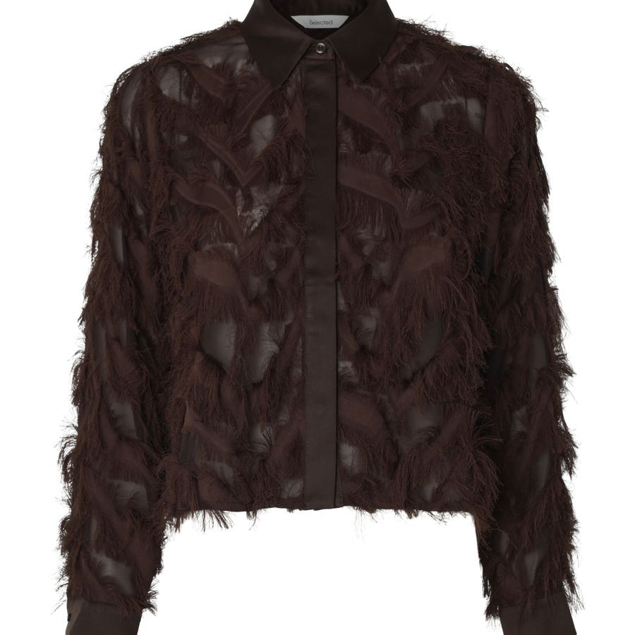 SLWMYLINE LS FLUFFY CROPPED SHIRT B