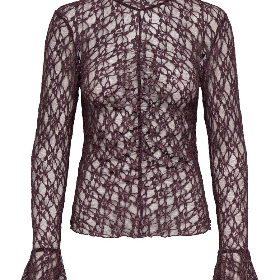 JDYLALA L/S HIGH NECK LACE TOP JRS