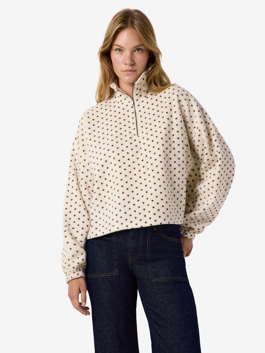 NMFLECI L/S ZIPPER BLOUSE AOP