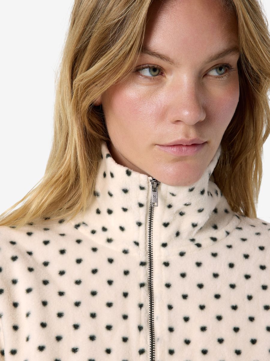 NMFLECI L/S ZIPPER BLOUSE AOP