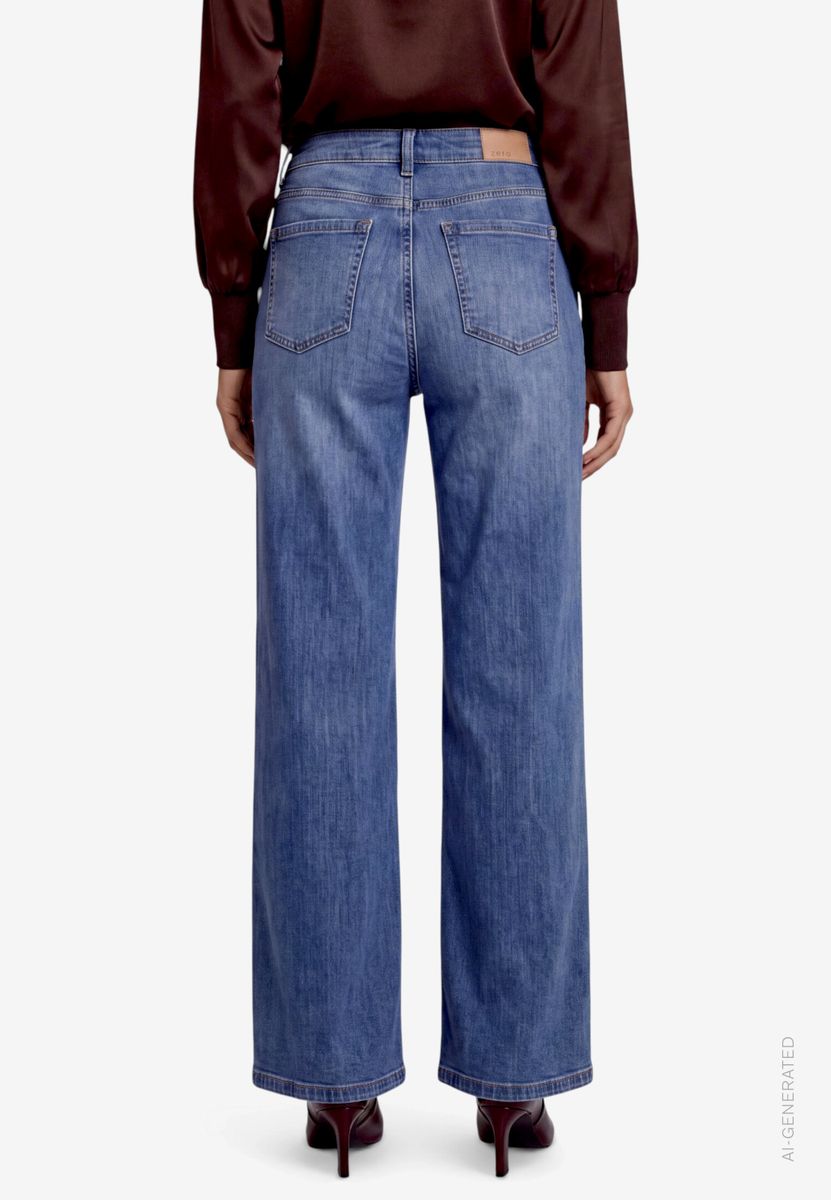 Damen Flared Jeans mit aufgesetzten Taschen
