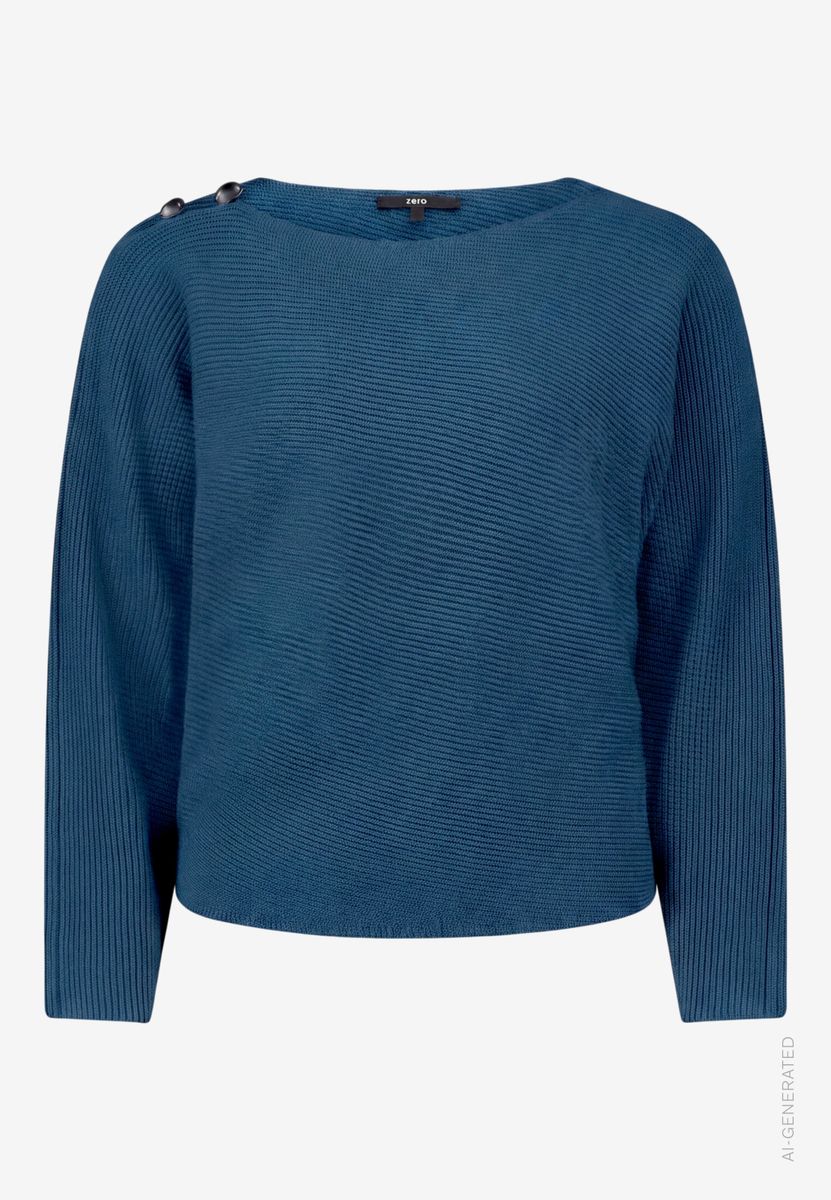 Damen Strickpullover mit U-Boot Ausschnitt