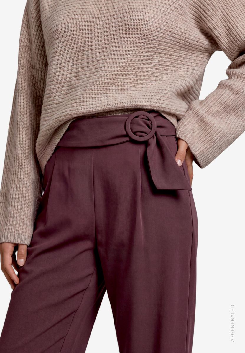 Damen Stoffhose mit Gürtel