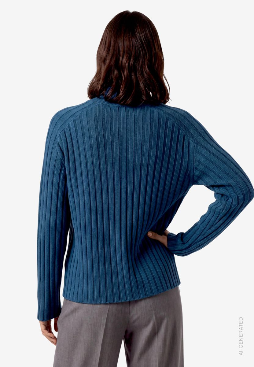 Damen Strickpullover mit Stehkragen