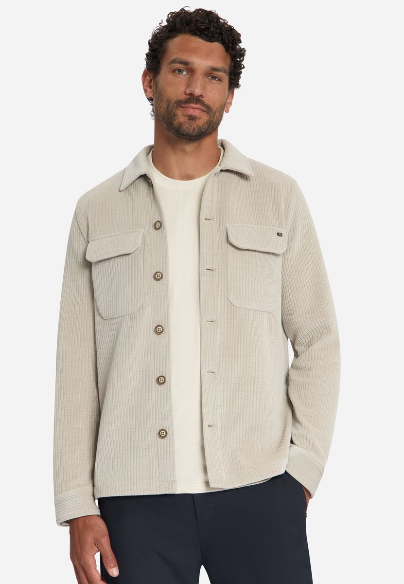 Overshirt Full Button Rib Sweat