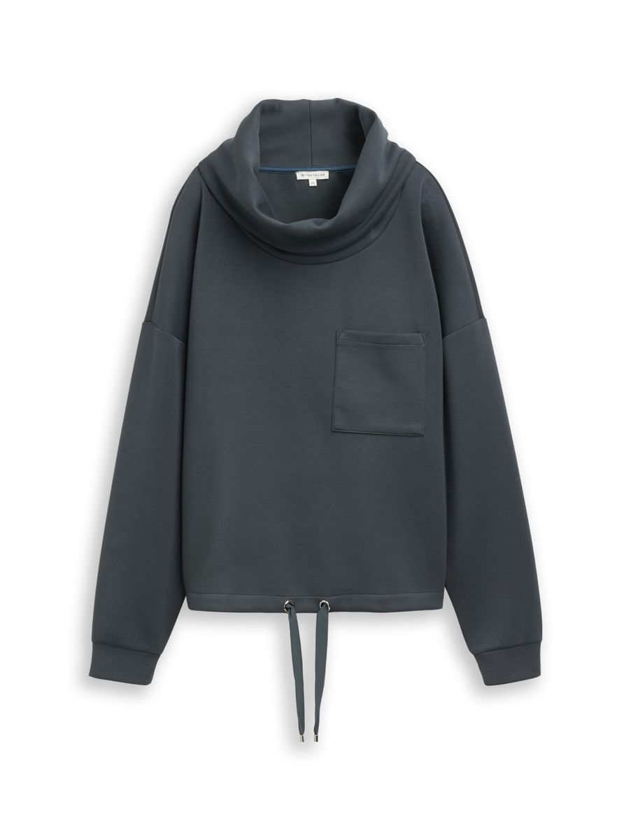 Scuba Sweatshirt mit Wasserfallkragen