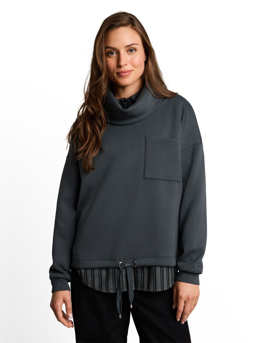 Scuba Sweatshirt mit Wasserfallkragen