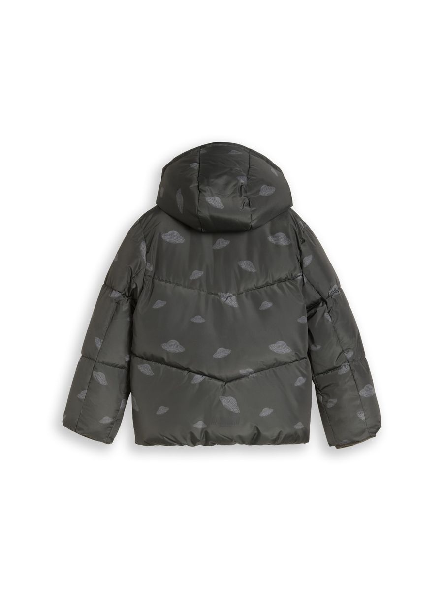 Puffer-Jacke mit Ufo-Print