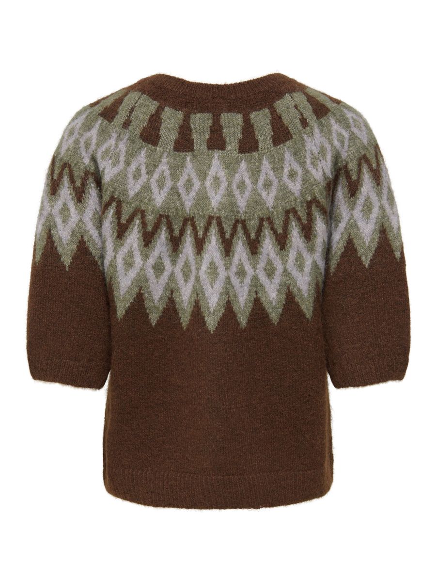 ONLREYKJA SS FAIR ISLE O-NECK CARDI KNT