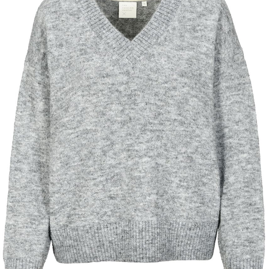 Fuzzy V-Neck Pullover