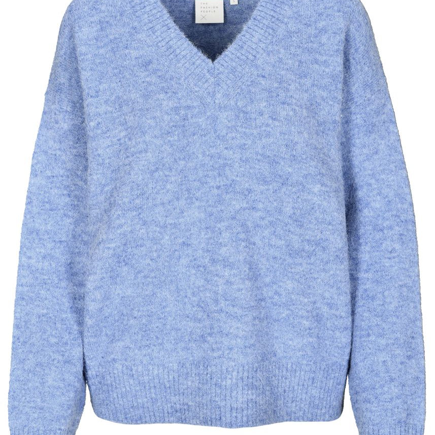 Fuzzy V-Neck Pullover