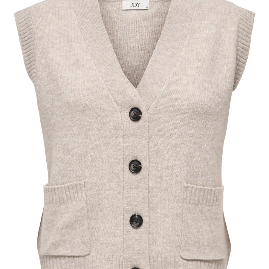 JDYSUPER S/L V-NECK VEST KNT NOOS