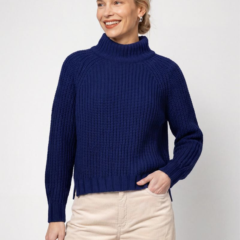 Strickpullover mit Stehkragen