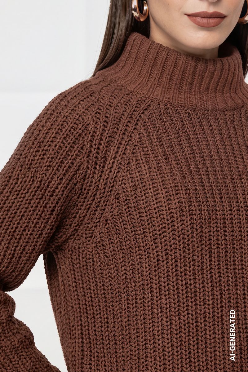 Strickpullover mit Stehkragen