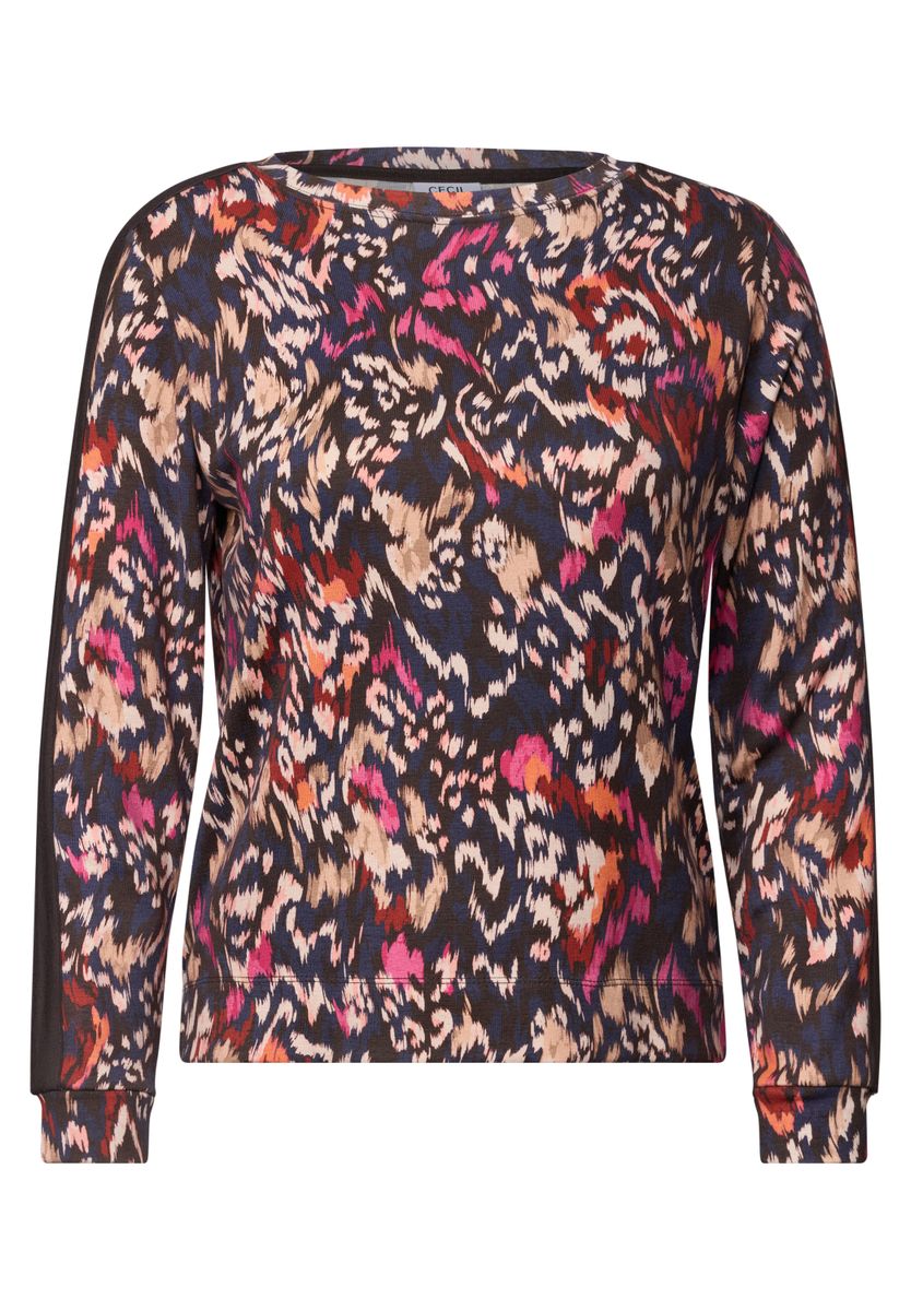 Langarm Shirt mit Boat Neck und Print