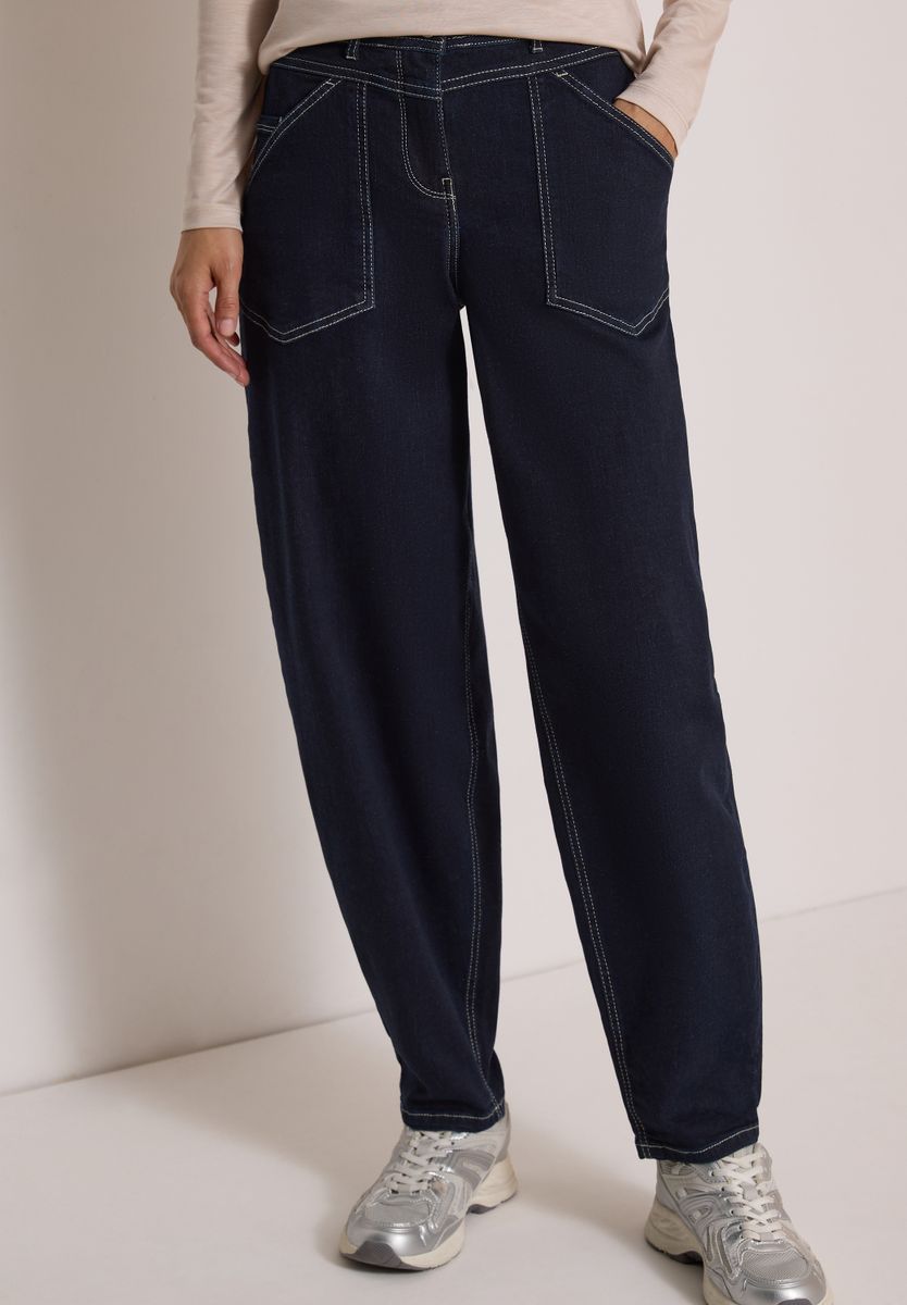 Barrel Leg Jeans mit Patch-Pockets