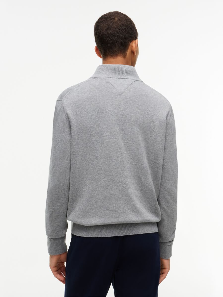 ESSENTIAL COTTON ZIP MOCK