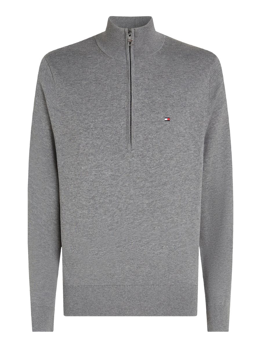 ESSENTIAL COTTON ZIP MOCK