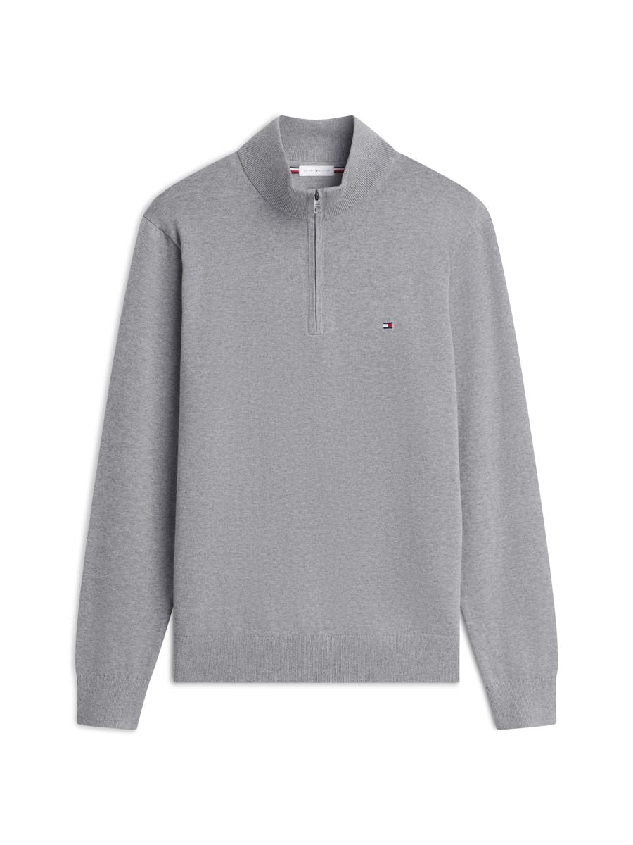 ESSENTIAL COTTON ZIP MOCK