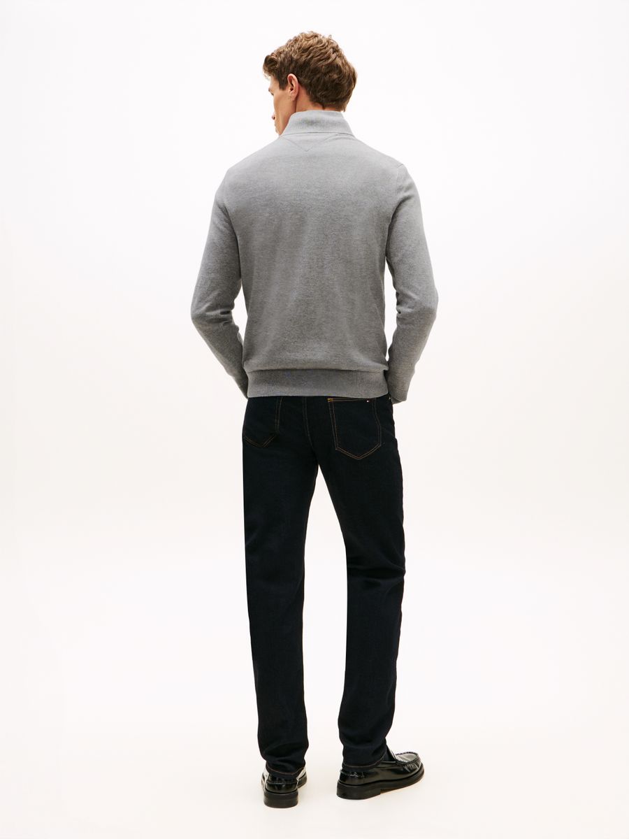 ESSENTIAL COTTON ZIP MOCK