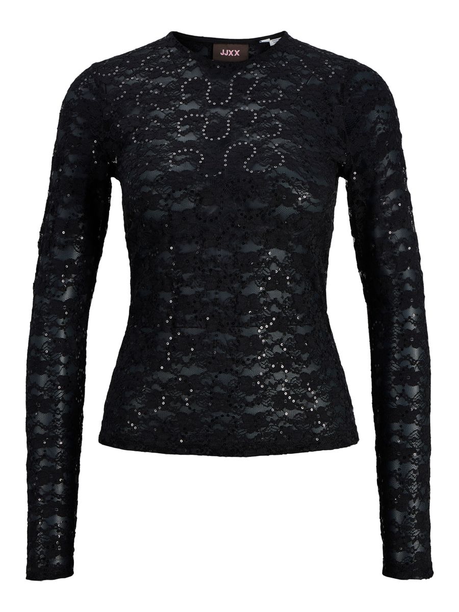 JXLUNA LS LACE SEQUIN TOP WVN
