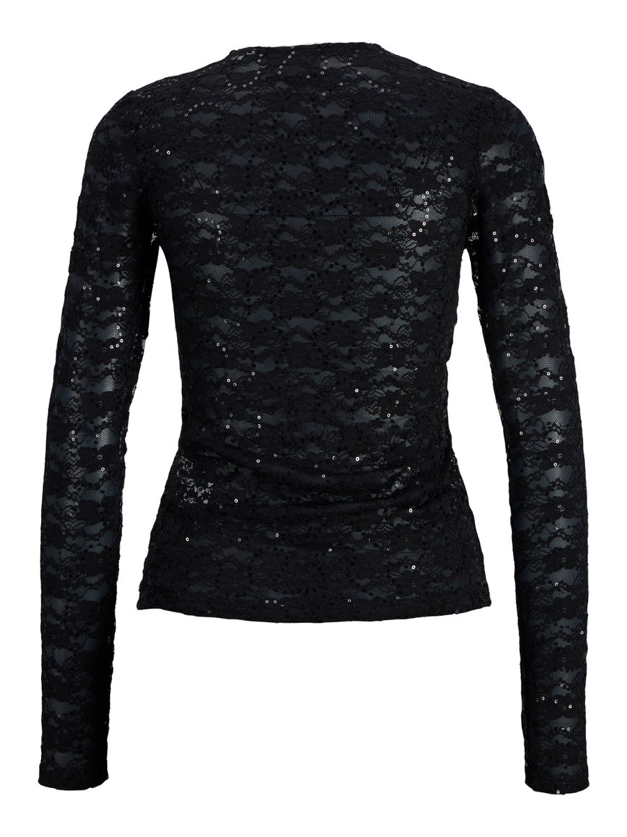 JXLUNA LS LACE SEQUIN TOP WVN
