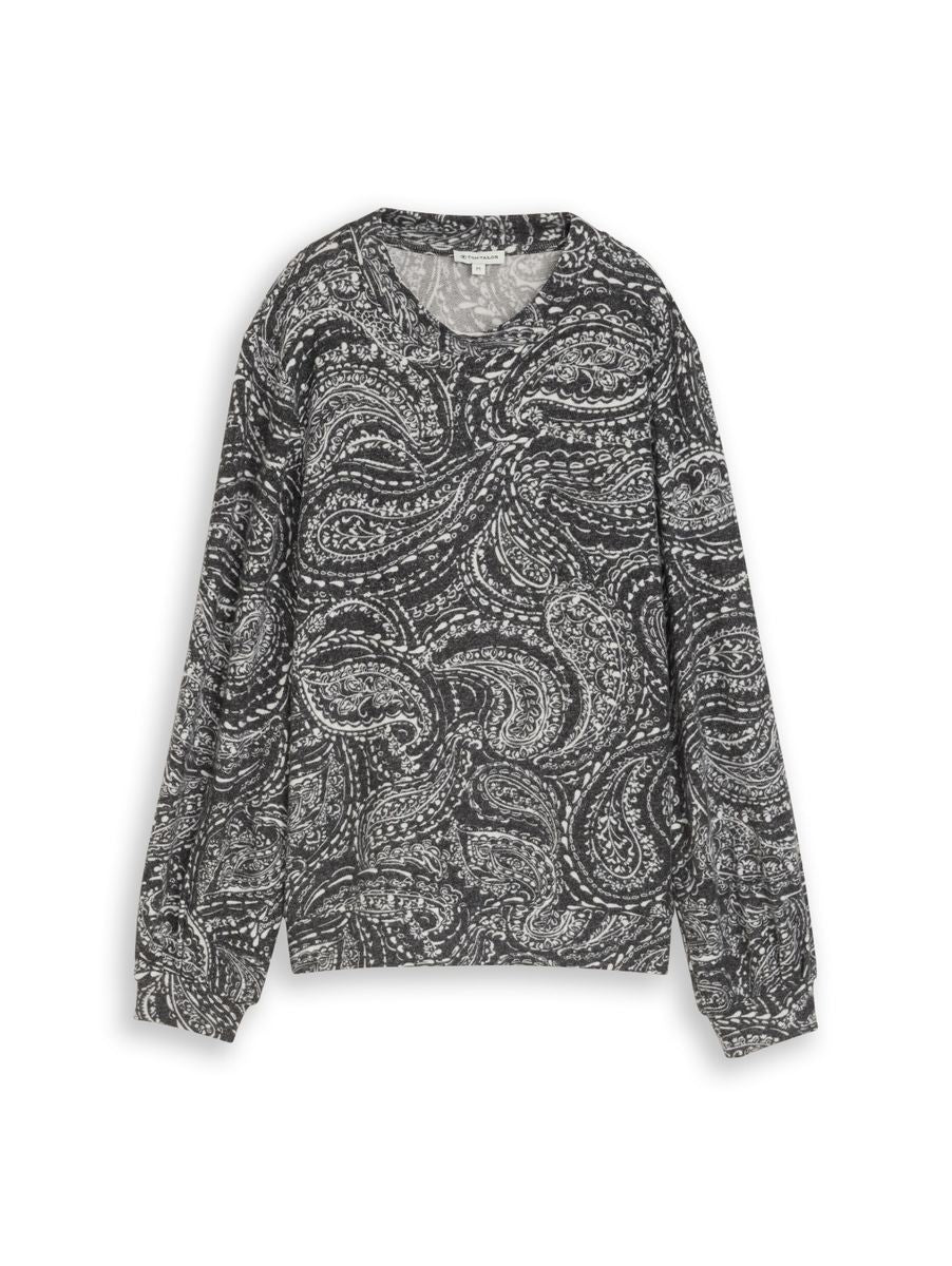 Cosy Langarmshirt mit Muster