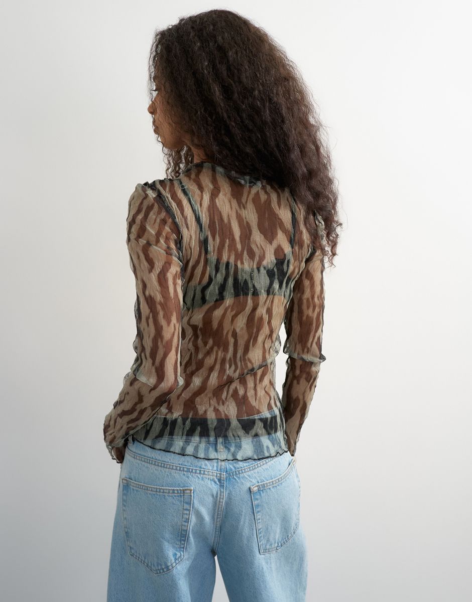 TSBEATE L/S CREWNECK MESH TOP JRS