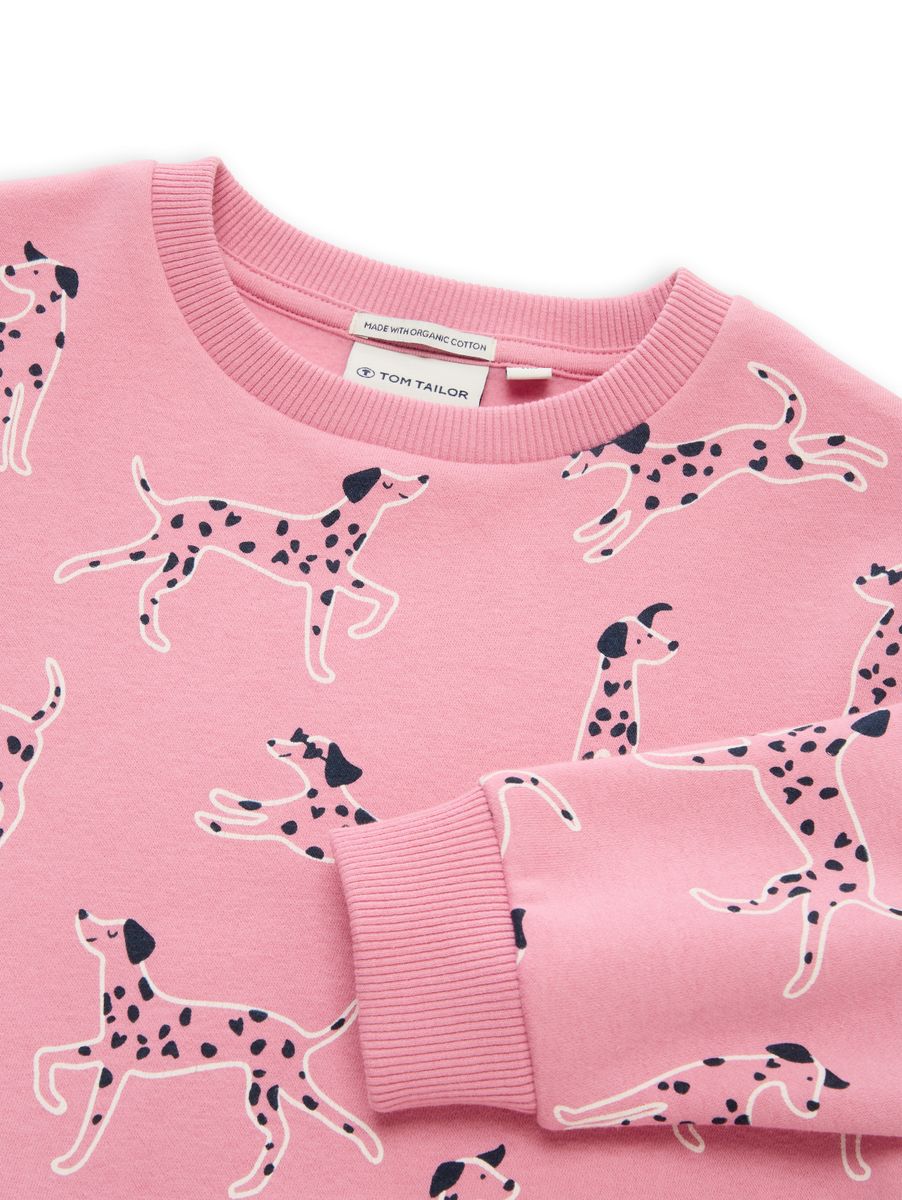 Cropped Sweatshirt mit Allover-Print