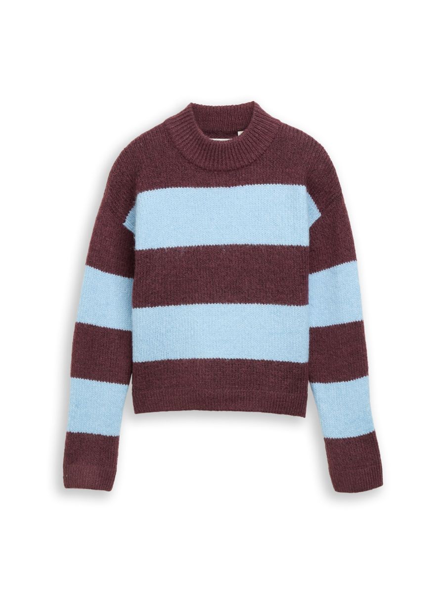 Cropped Strickpullover mit Streifenmuster