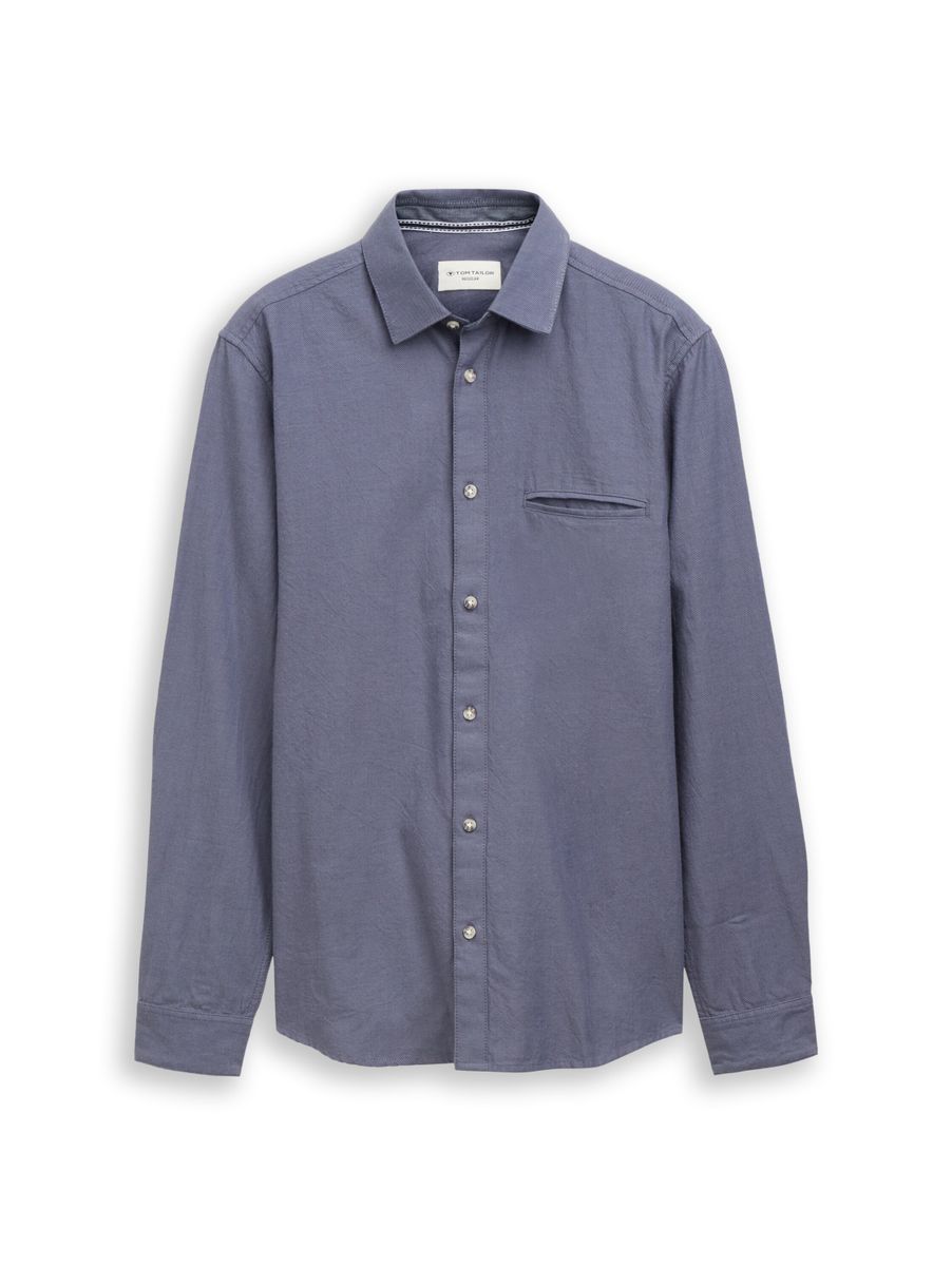 Regular Fit Twill Hemd aus Baumwolle