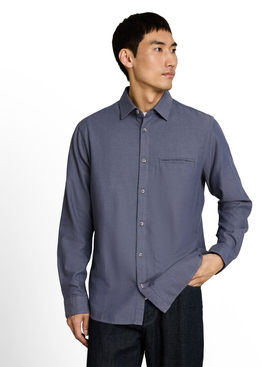 Regular Fit Twill Hemd aus Baumwolle