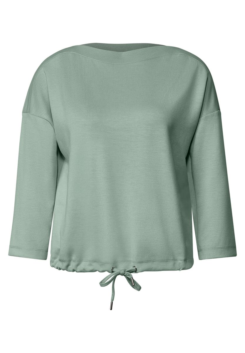 3/4-Arm Shirt mit Boat Neck und Tunnelzug