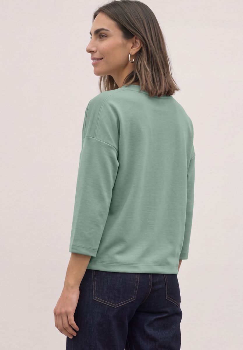 3/4-Arm Shirt mit Boat Neck und Tunnelzug