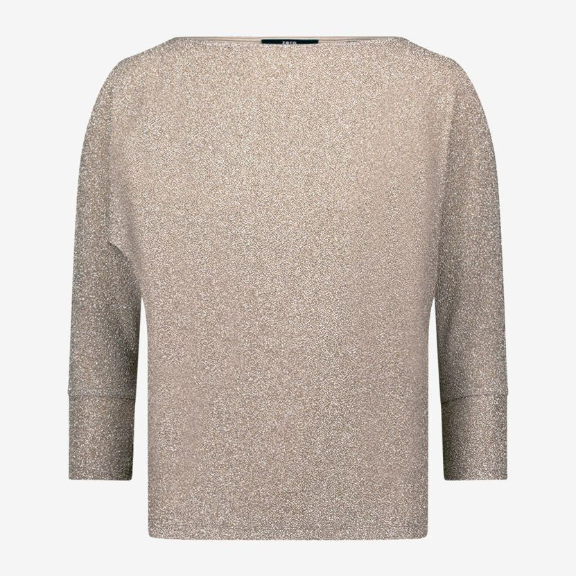 Glitzer-Shirt mit U-Boot Ausschnitt
