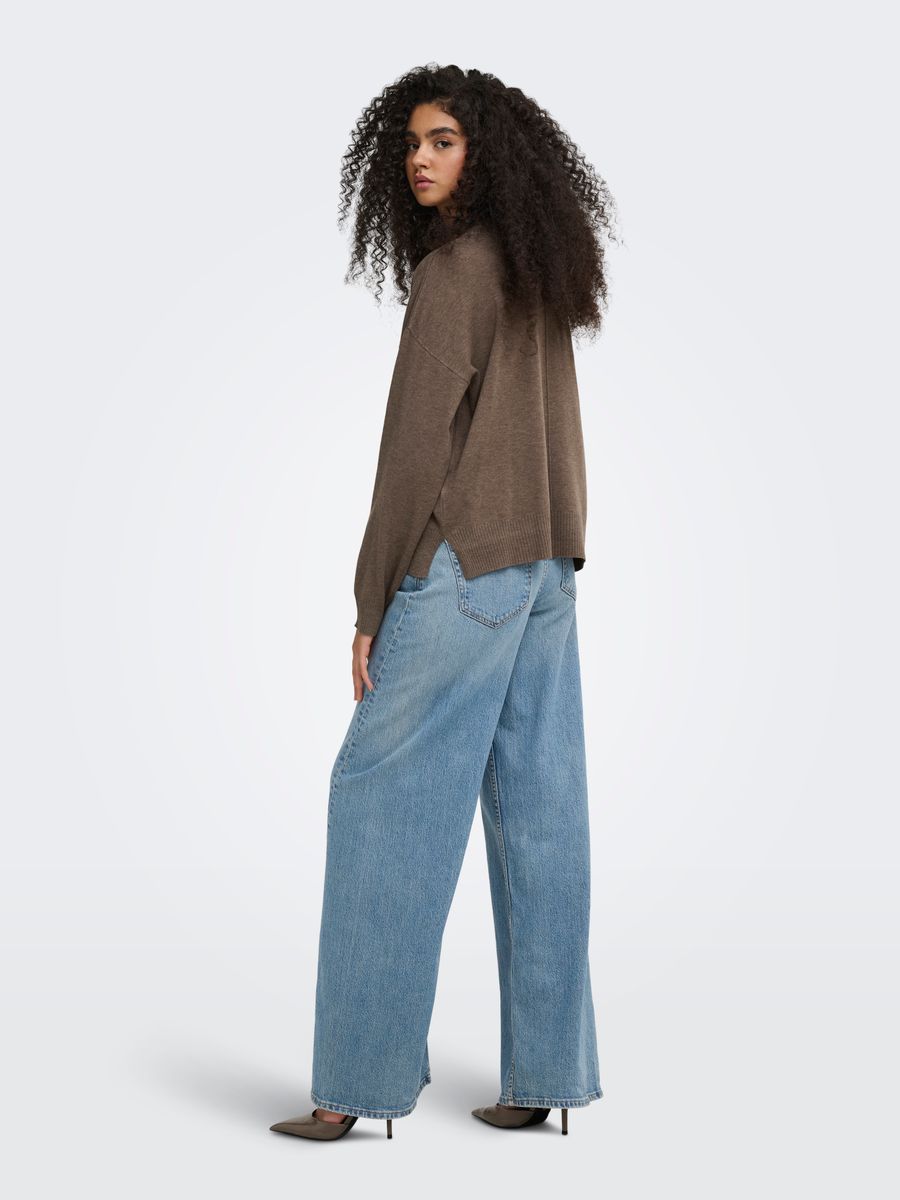 JDYAMORE L/S HN SLIT PULLOVER KNT
