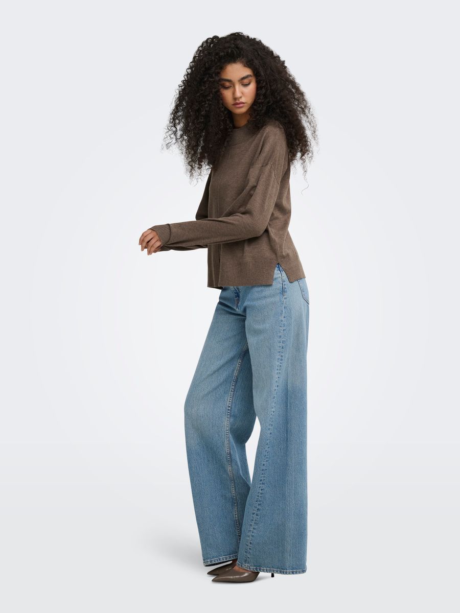 JDYAMORE L/S HN SLIT PULLOVER KNT