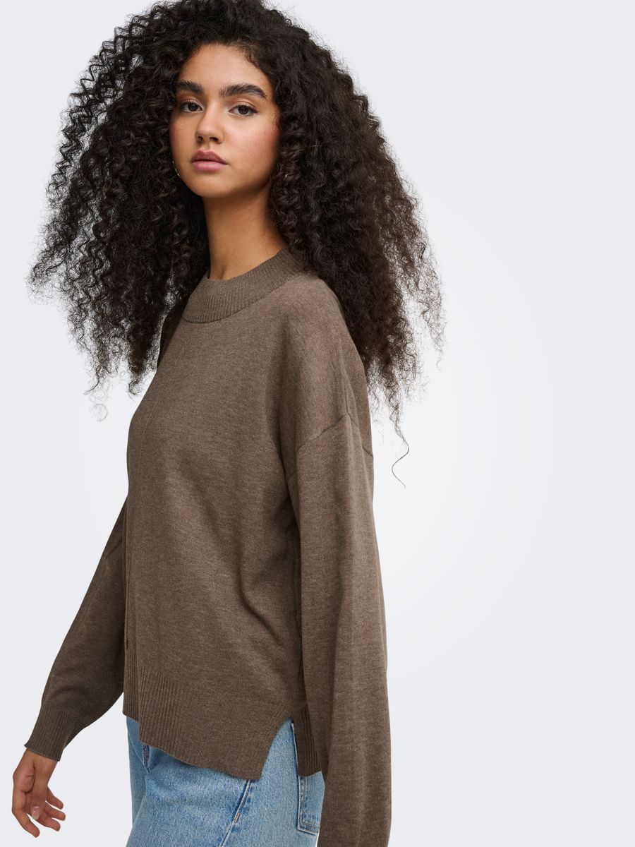 JDYAMORE L/S HN SLIT PULLOVER KNT
