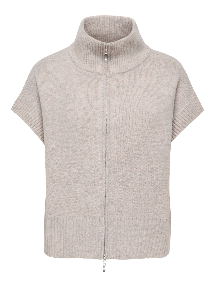 JDYLEA S/L HN 2WAY ZIP VEST KNT NOOS