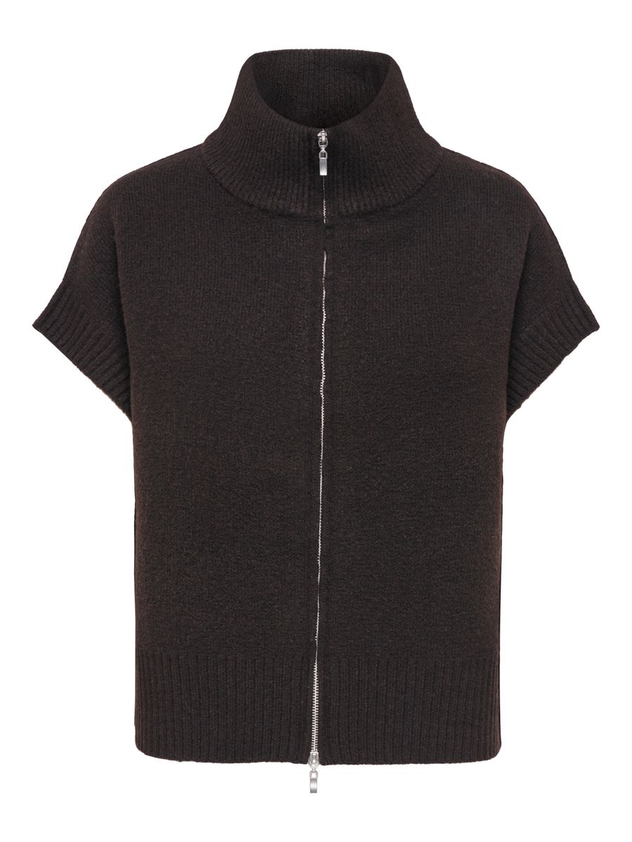 JDYLEA S/L HN 2WAY ZIP VEST KNT NOOS