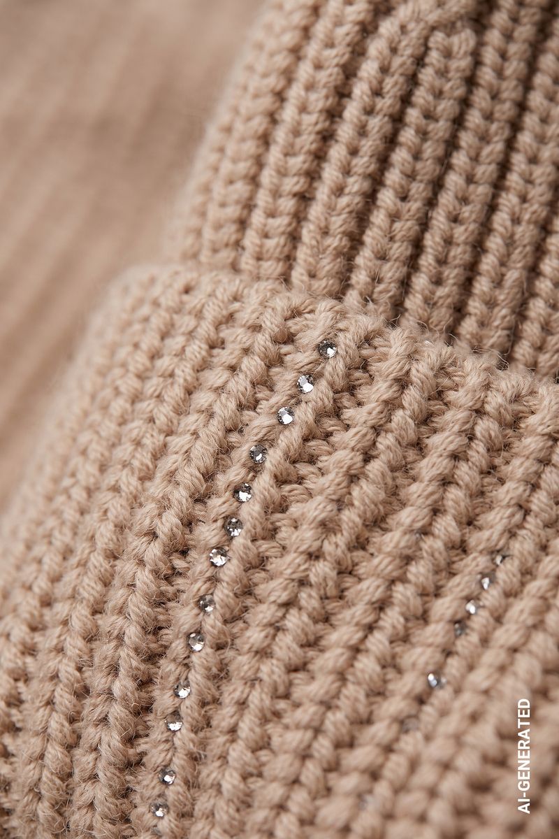 Strickmütze mit Strasssteinen
