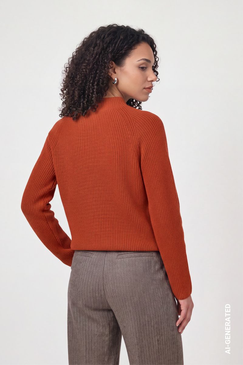 Strickpullover mit Stehkragen