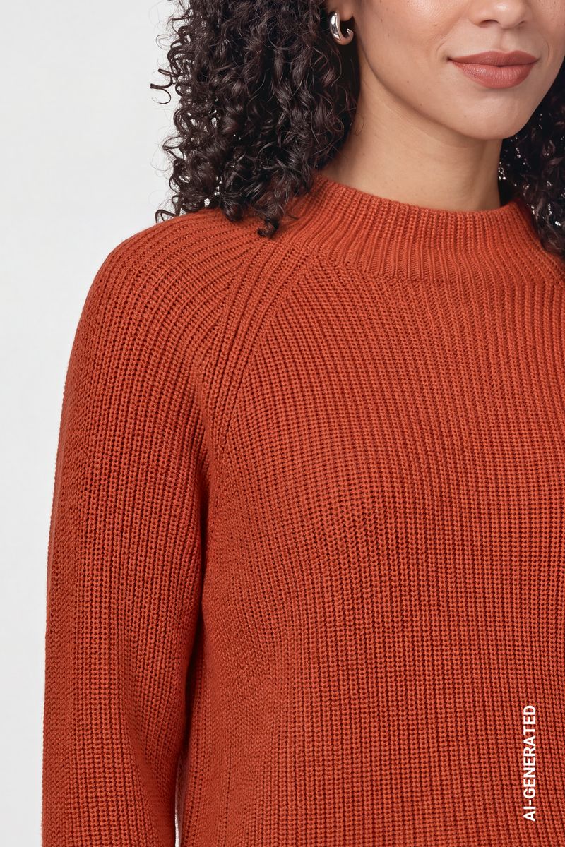 Strickpullover mit Stehkragen