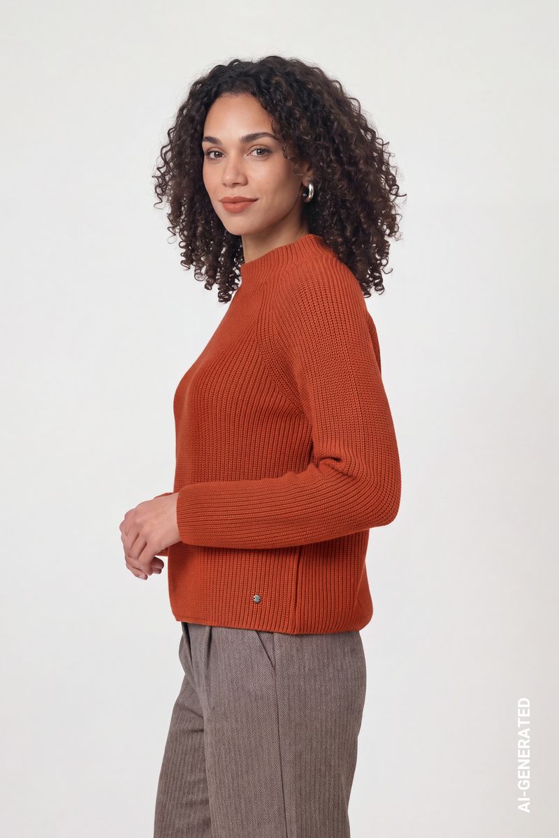 Strickpullover mit Stehkragen