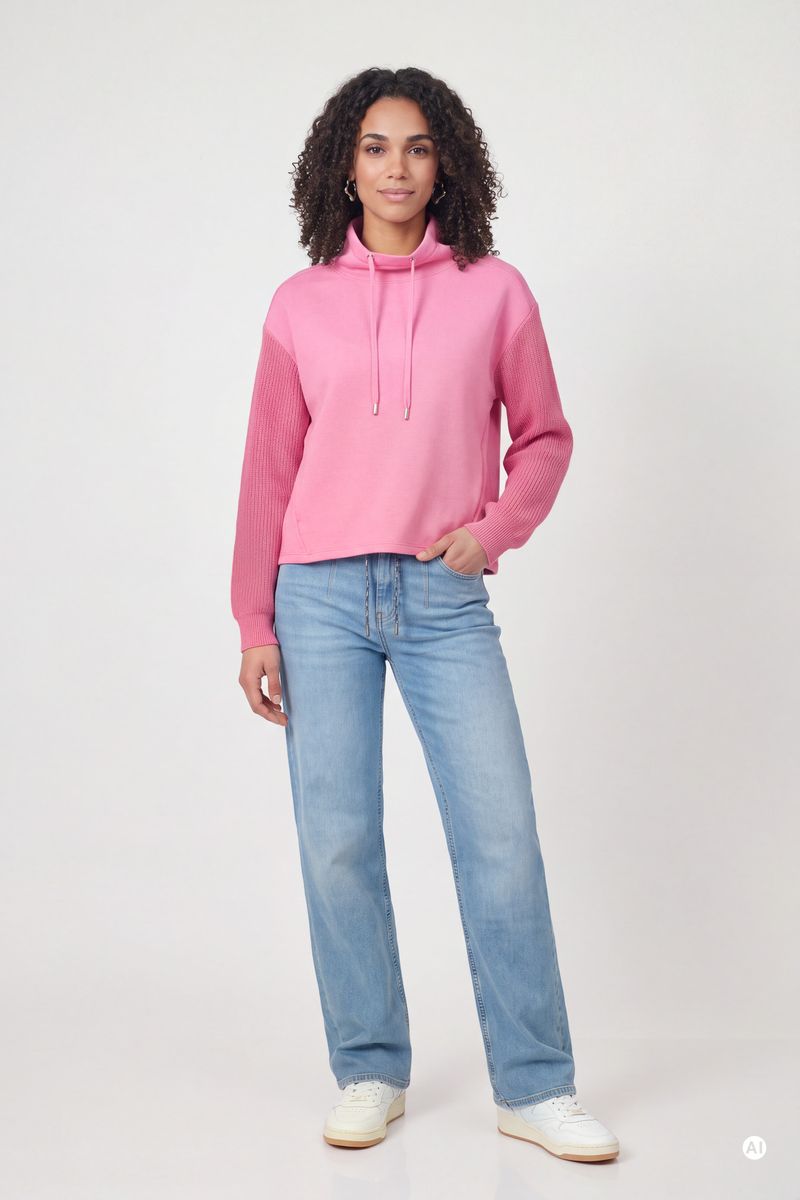 Sweatshirt mit Strickärmeln