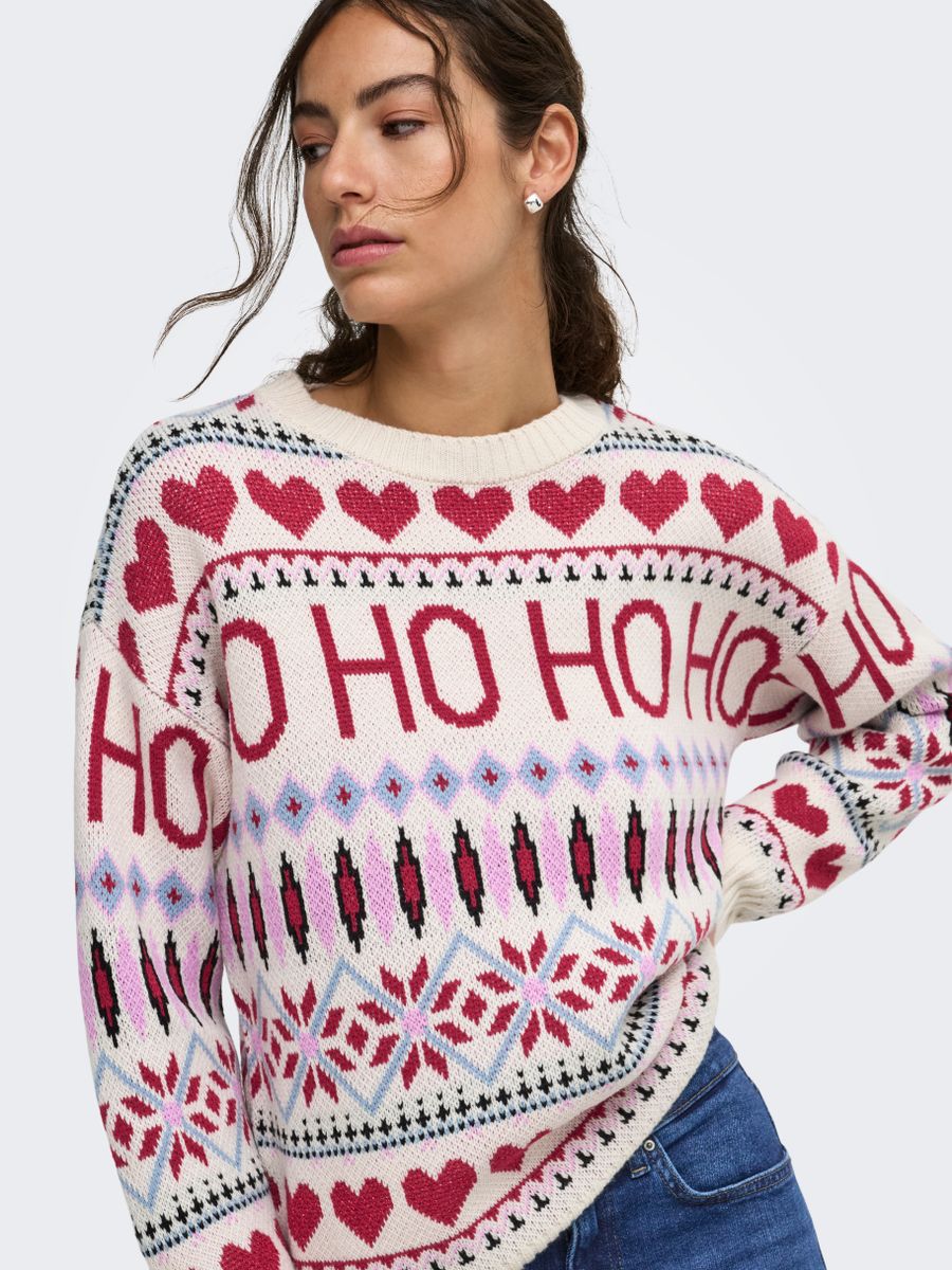 ONLXMAS HO LS O-NECK KNT